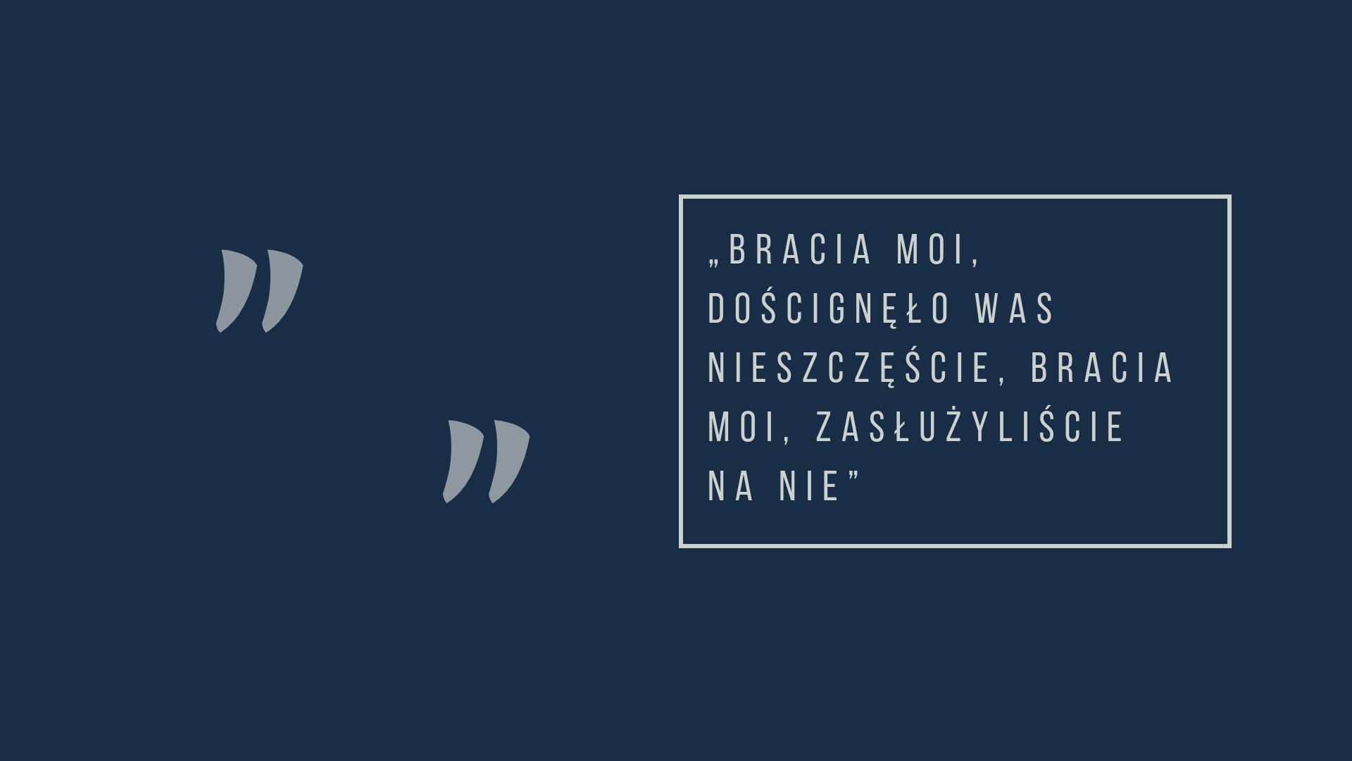 Ojciec Paneloux - Bracia moi, doścignęło was nieszczęście, bracia moi, zasłużyliście na nie