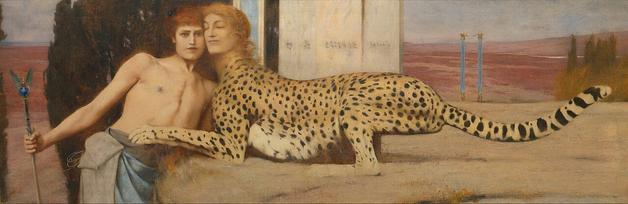 Fernand Khnopff, »Pieszczoty (Sfinks)« (1896)