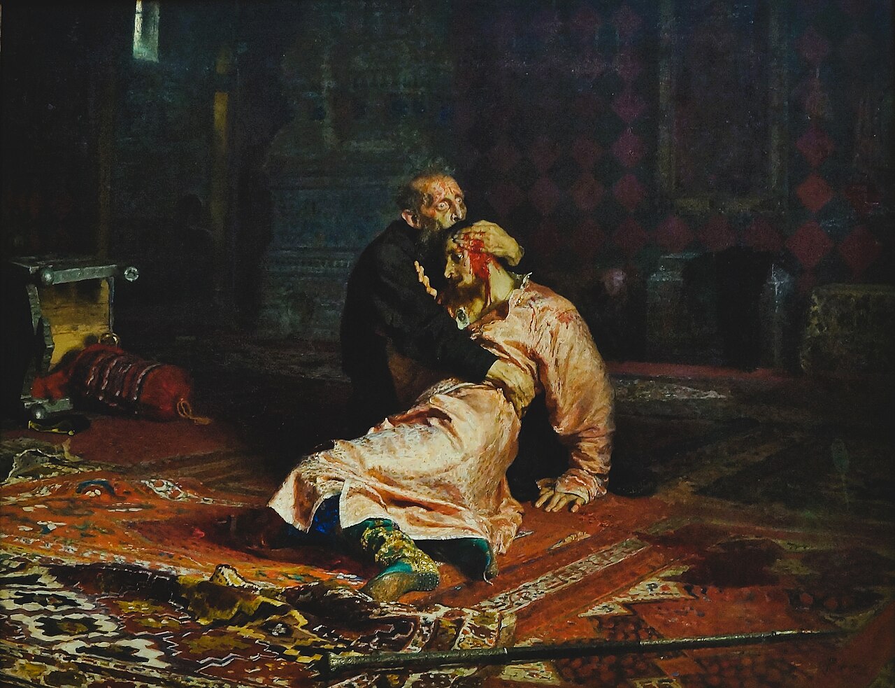 Ilja Riepin, »Iwan Groźny i jego syn Iwan 16 listopada 1581 roku« (1885)