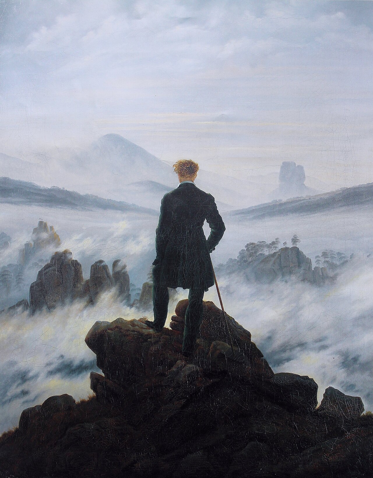 Caspar David Friedrich, »Wędrowiec nad morzem mgły« (ok. 1818)