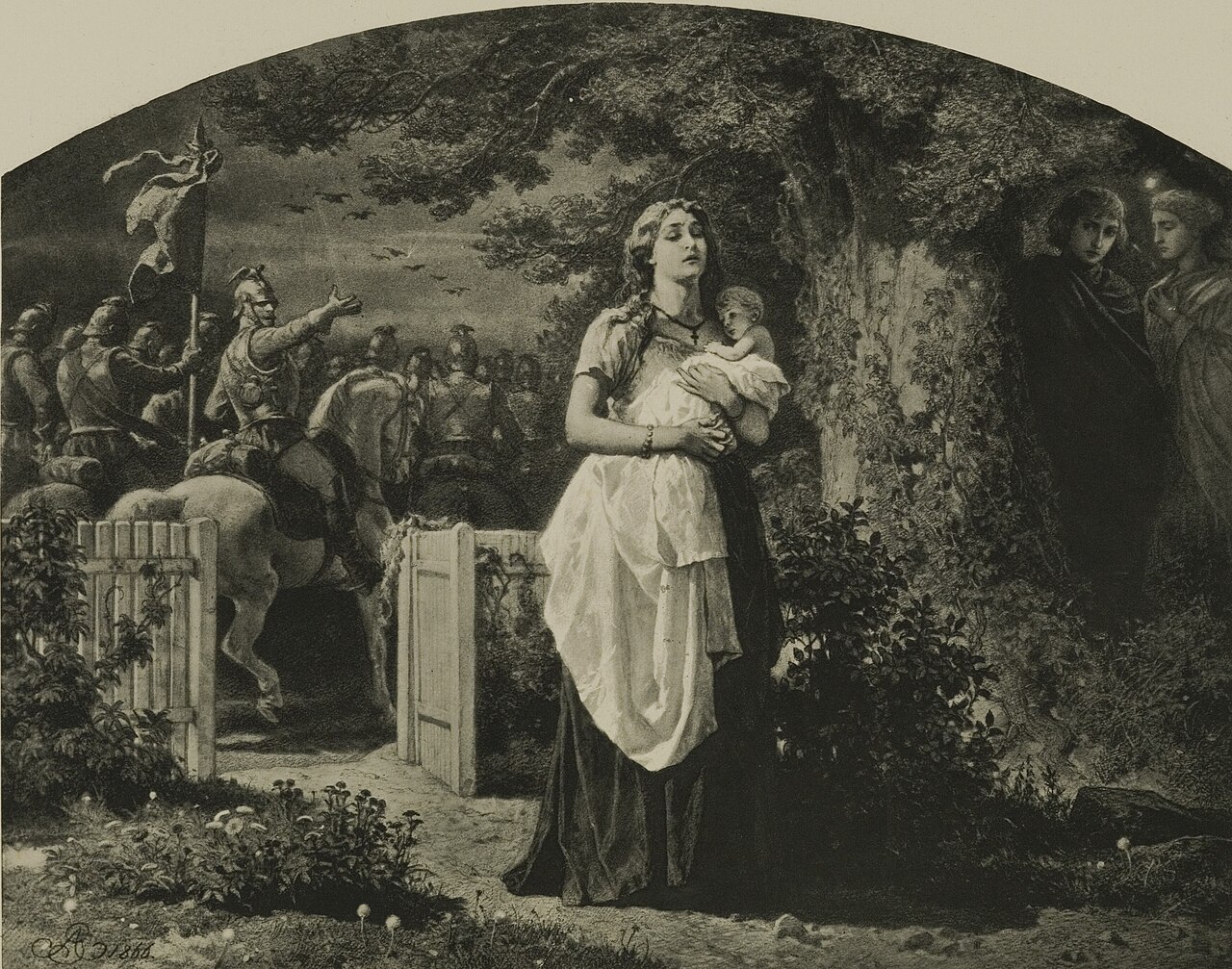 Artur Grottger, »Pożegnanie« z cyklu Polonia (1863)
