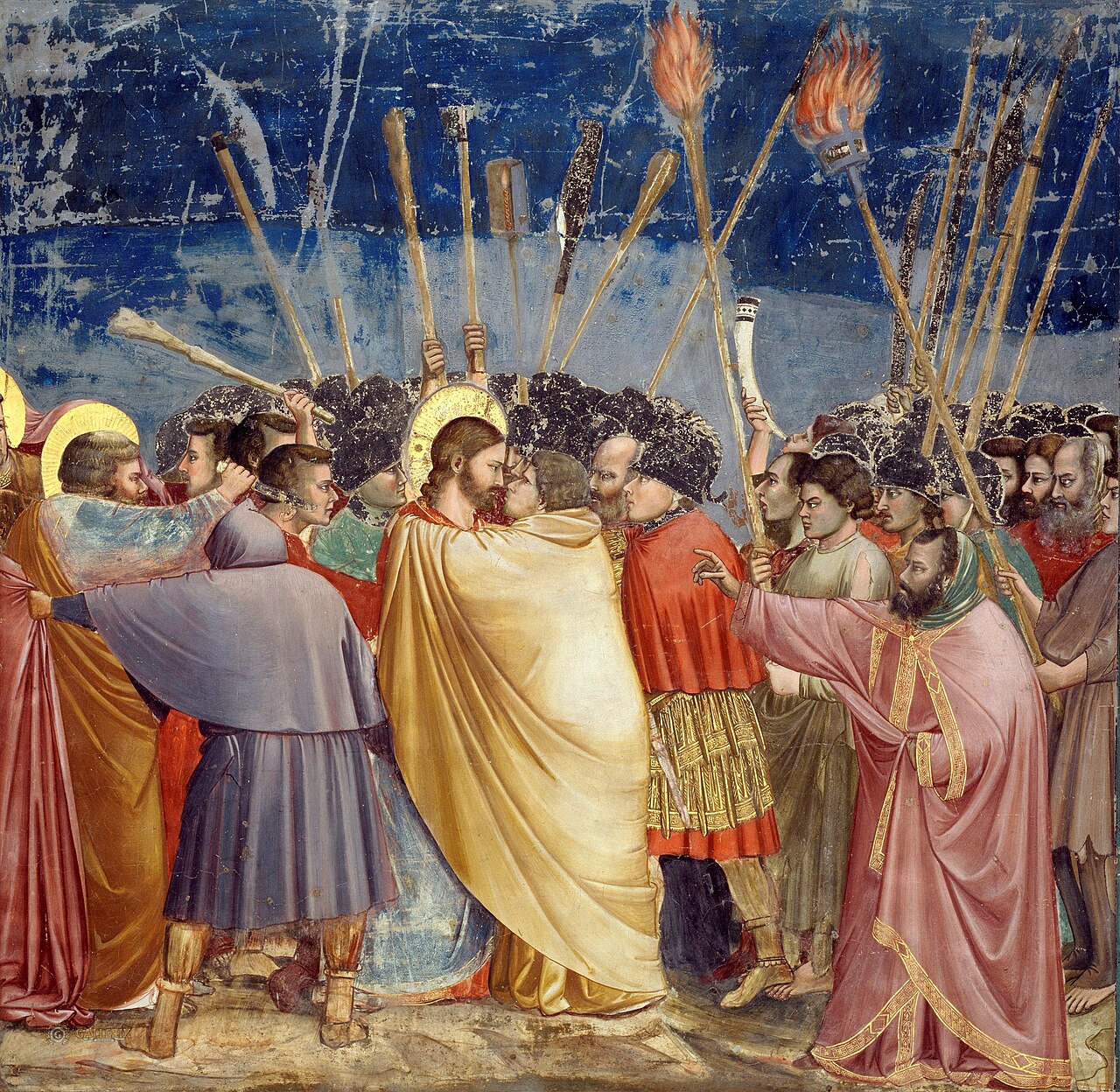 Giotto di Bondone, »Pocałunek Judasza« (ok. 1304–1306)