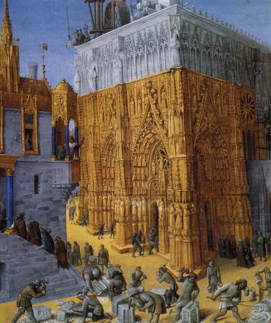 Jean Fouquet, »Budowa świątyni w Jerozolimie« (ok. 1470)