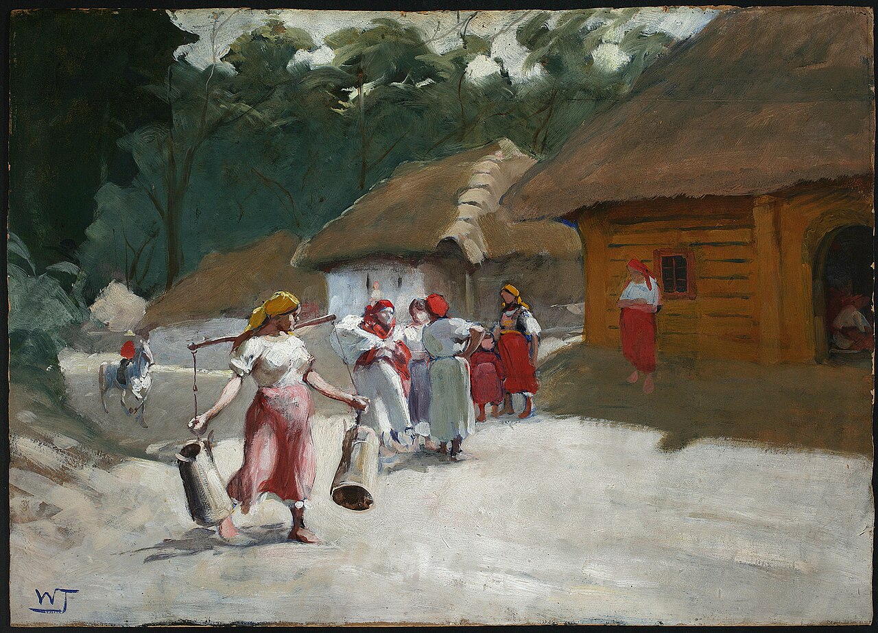 Włodzimierz Tetmajer, »Rozmowa na drodze« (ok. 1900)