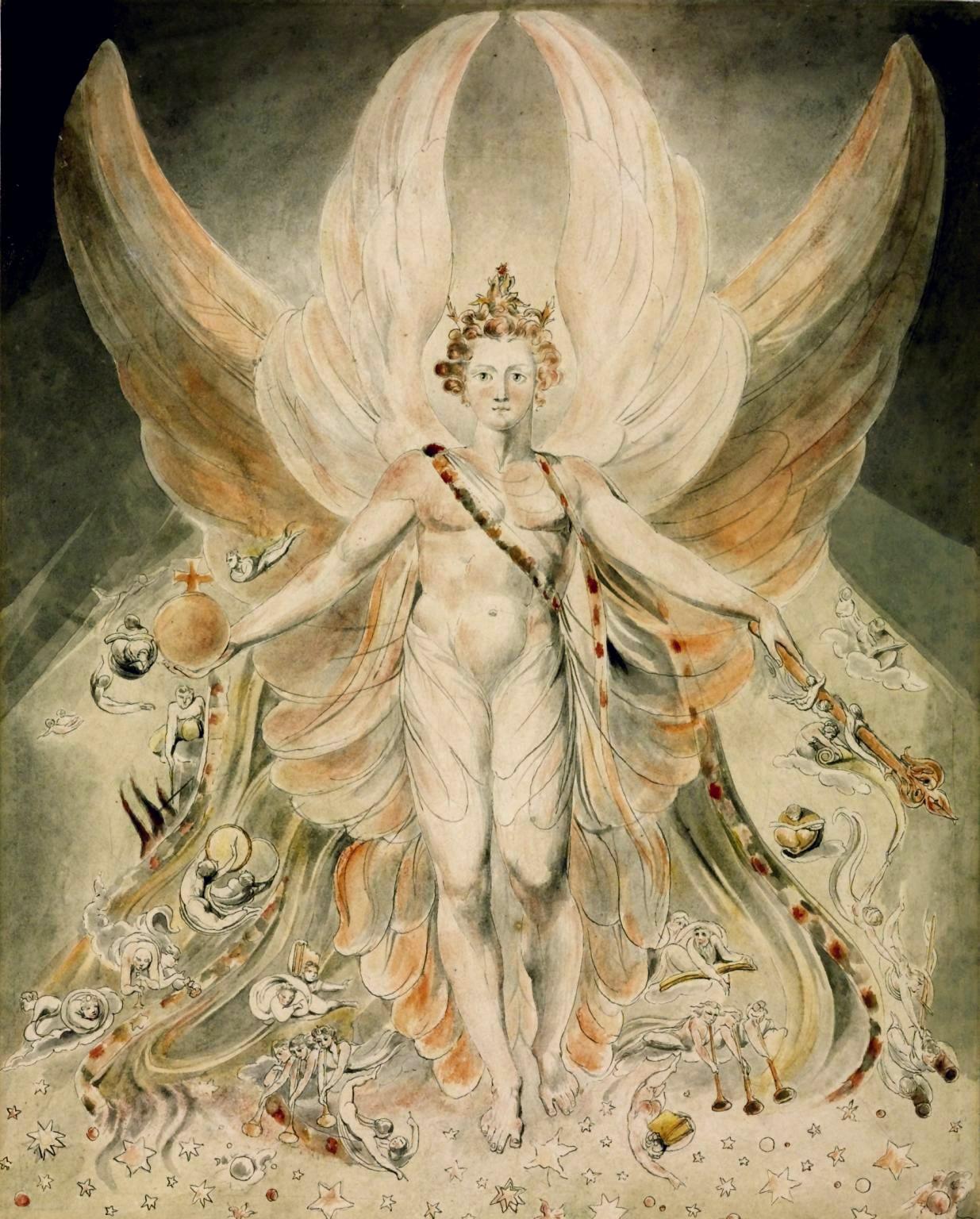 William Blake, »Szatan w swej pierwotnej chwale« (ok. 1805)