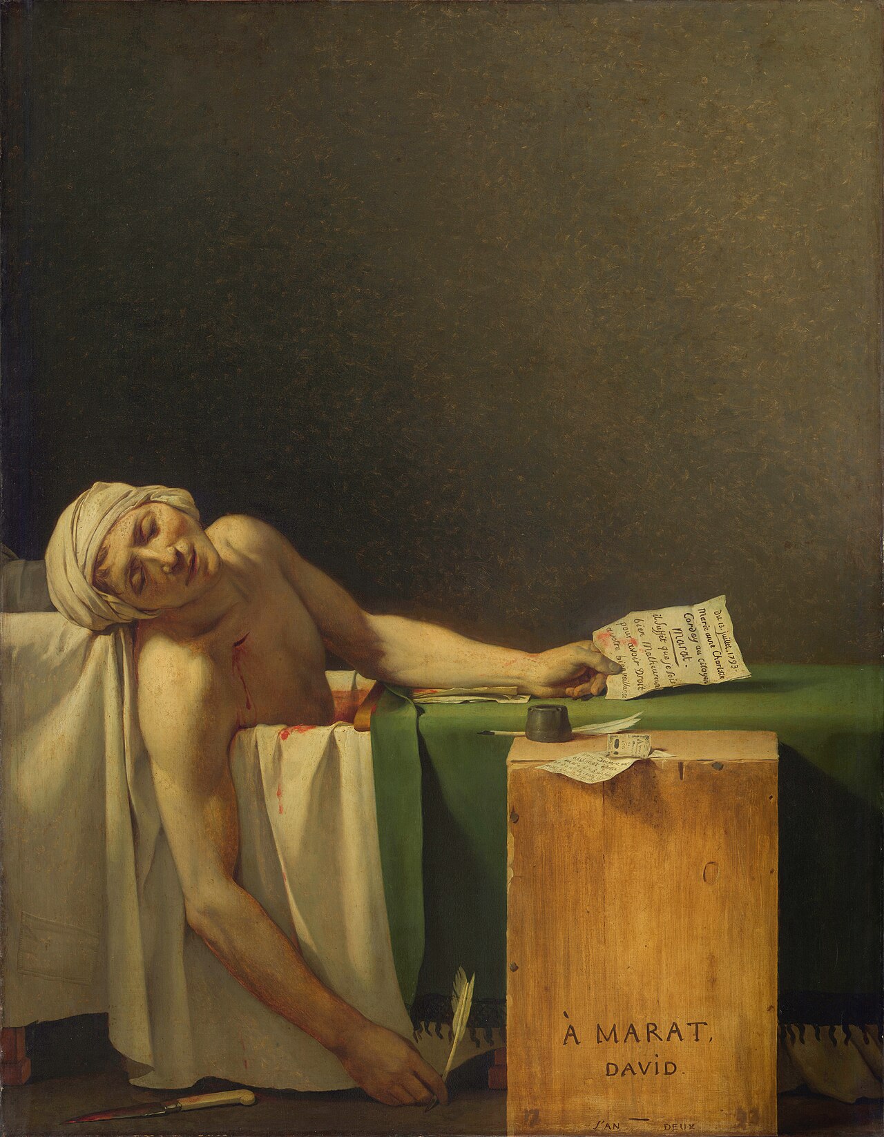 Jacques-Louis David, »Śmierć Marata« (1793)